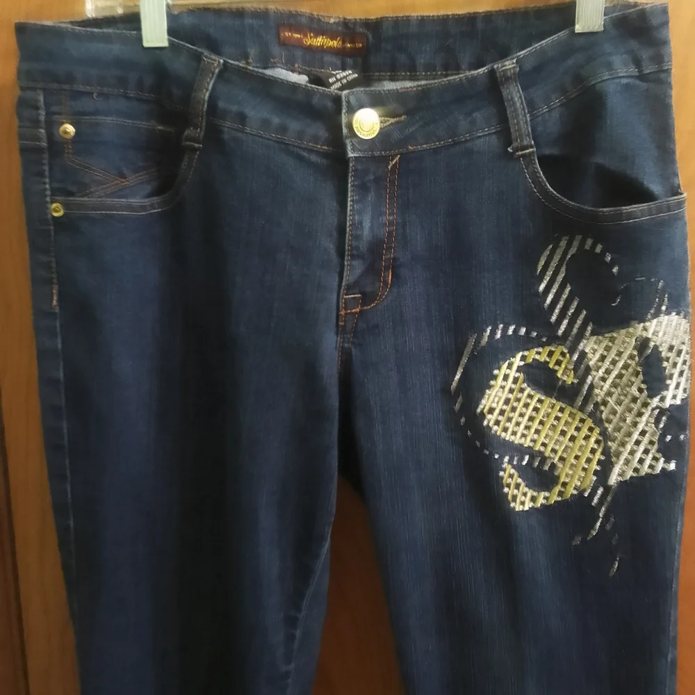 South Pole Y2K  Blue Skinny Jeans with‎ Embellished Logo